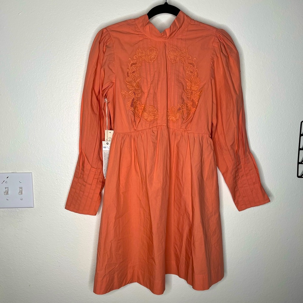 Happy X Nature cottagecore dress in coral NWT